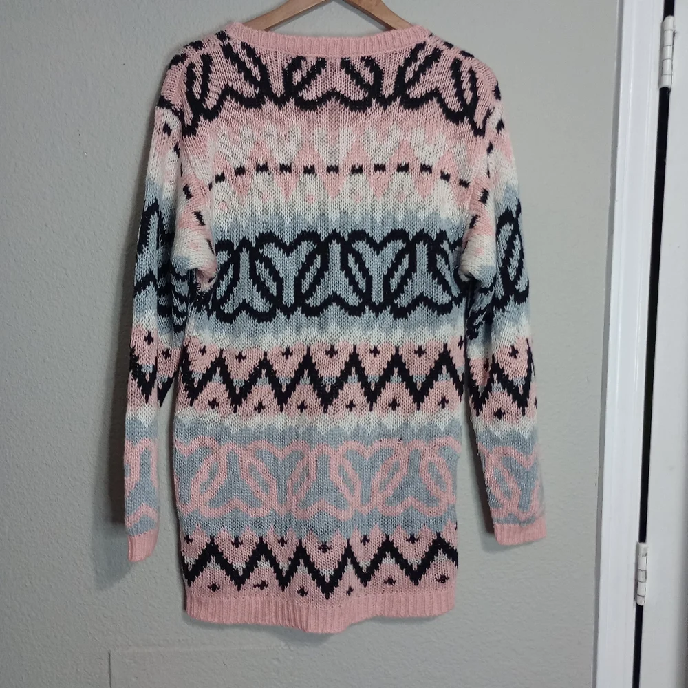 Vintage 90s Eber Internacional Heart Print Sweater Coquette Valentine's Day